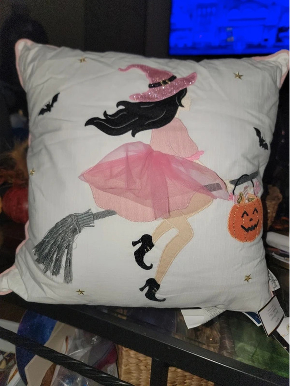 3D witch halloween pillow